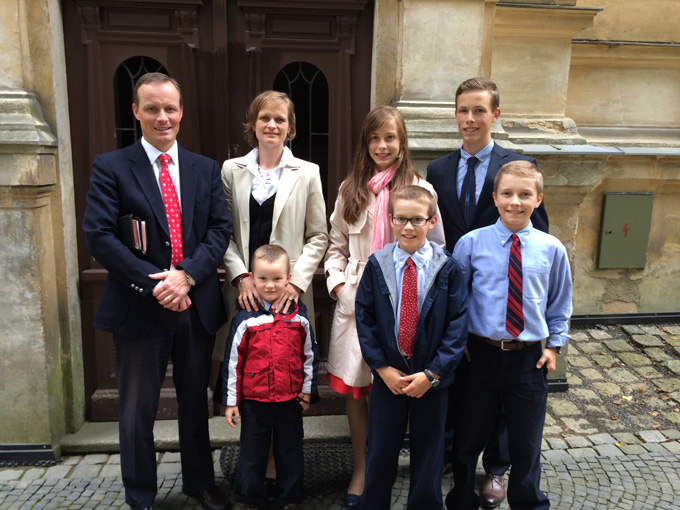 Milos and Martina Solc with their five children in Liberec, Czech Republic where they have been laboring as missionaries since 2007.